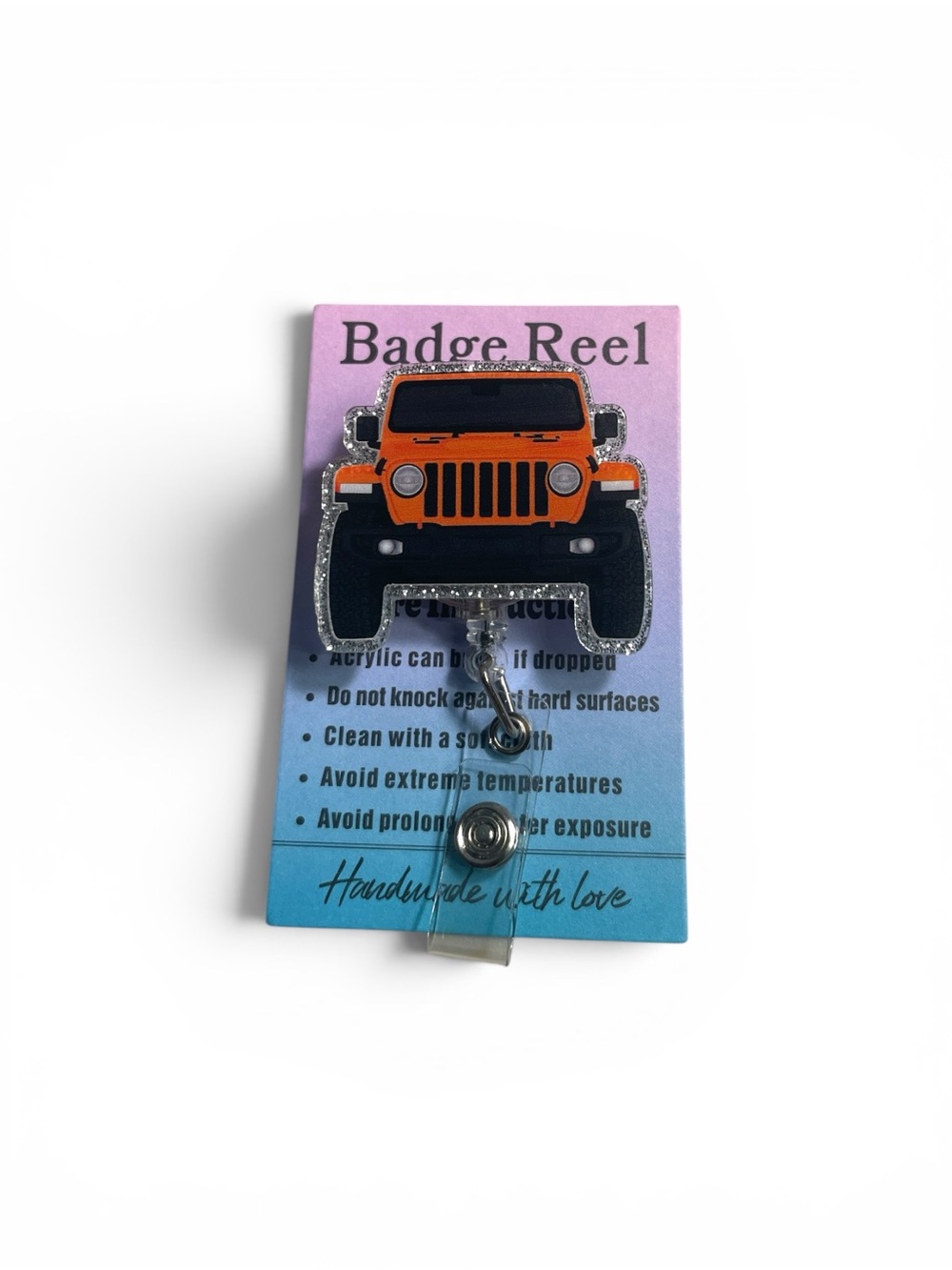 Orange Jeep  Badge Reel